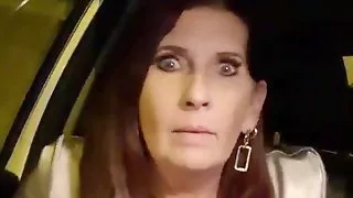 Milf has a quick play in the car