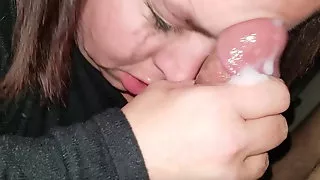 Sexy BBW Makeup Smear Car Blowjob Facial (Preview)