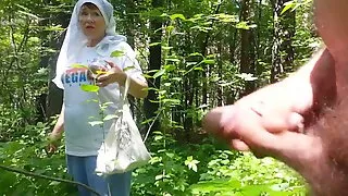 Good grandmother in the forest