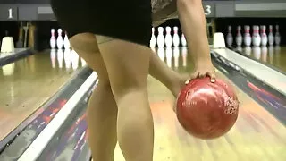 Wife at Bowling  in miniskirt
