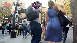 Jiggly pawg in blue dress