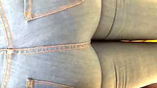 Super big Milf ass in blue jeans