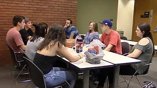 College girl syntribating to multiple orgasms in focus group