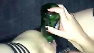 Fucking with a Bottle Rimming my Ass and Cumshot on Panty