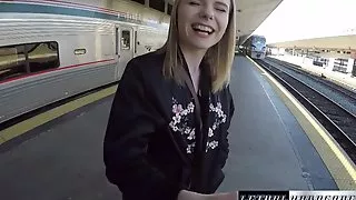 Catarina gets her Russian pussy plowed on a speeding train