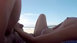 Cum at the beach