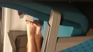 Candid Feet in Train