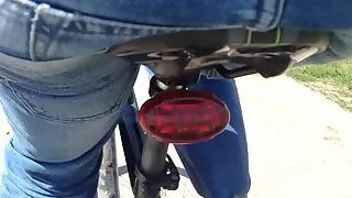 Nice ass bike ride with thong Fahrrad fahren mit String