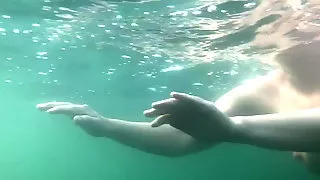 Underwater naked swim