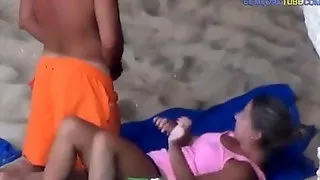 She saw a voyeur filming, still has sex on the beach.