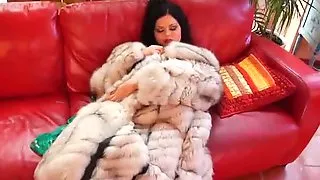 Babe in Fur Coat and Boots Gets Fucked