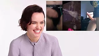 Daisy Ridley reacting to cum tribute, tributers. Fake