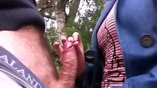Touch dick In park