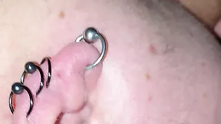 BBW slut gets fingered, plays and sucks pierced cock in car