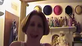 Short haired ugly woman suck and wank